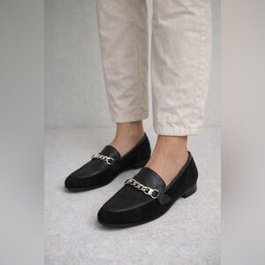 Rag & Bone Black Suede Leather Chain Loafers EU 36 Made in Italy